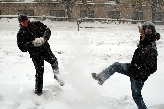 Snow, Snowball fight, Chris Genovese, Preston Reynolds