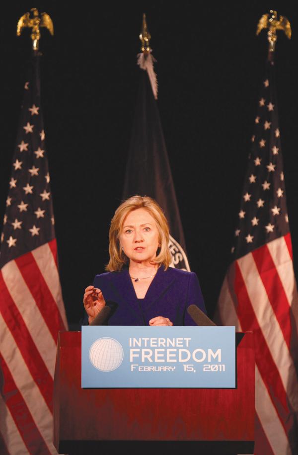 Hillary Clinton addresses Internet Freedom