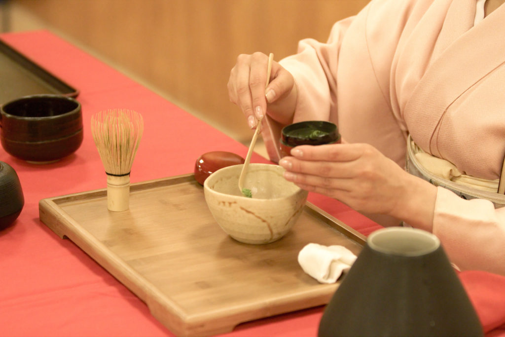 A traditional Japanese tea ceremony being performed. Photo courtesy of Georges Seguin used under the Creative Commons license.