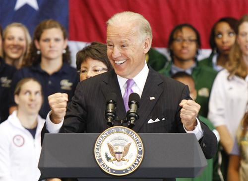 Vice President Joe Biden spoke at the Smith Center in 2010, when he announced tighter rules for schools to prove compliance with the gender equality law known as Title IX. Hatchet File Photo.