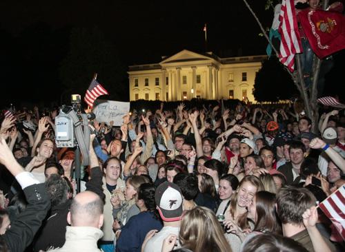 Students swarmed the White House after Osama bin Ladens killing in 2011. Hatchet File Photo