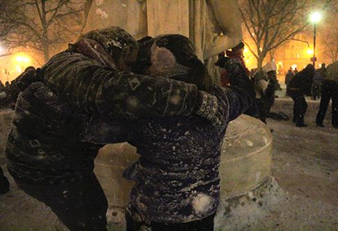 The second Dupont Circle snowball fight of the year will occur at 2 p.m. Hatchet file photo by Charlie Lee.