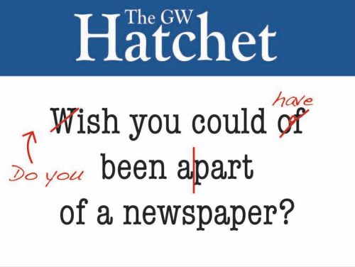 The Hatchet is looking for copy editors