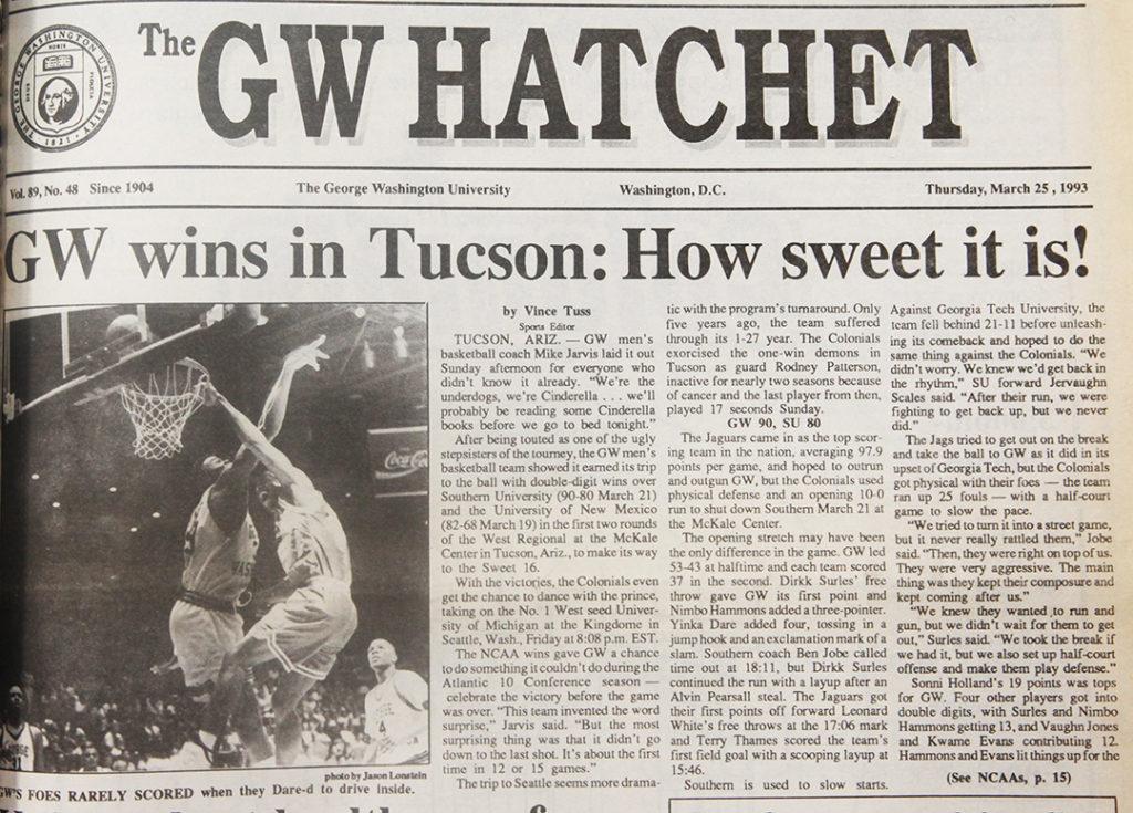 The mens basketball team upset New Mexico and Southern during the 1993 NCAA tournament.