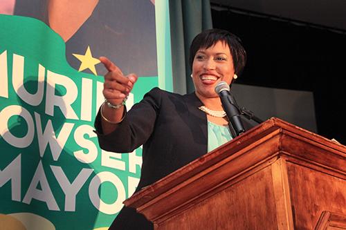 D.C. Mayor Muriel Bowser, pictured here after winning the Democratic nomination for mayor, laid out her plan for the next four years in her State of the District speech. File photo by Jamie Finkelstein | Hatchet Staff Photographer