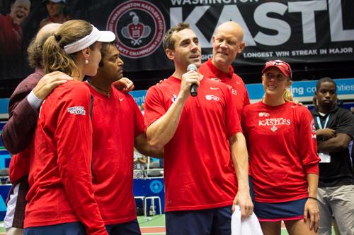 After the match, Bobby Reynolds announced that he will retire following Sunday's WTT National Championship match. Reynolds spent five years on the Kastles. Zach Montellaro | Hatchet Staff Photographer