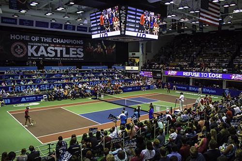 The Smith Center hosted a sold out crowd of tennis fans as the Washington Kastles took down the Texas Wild 3-2. Zach Montellaro | Hatchet Staff Photographer