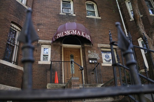 A sophomore will serve as president of GWs Phi Sigma Kappa chapter for the rest of the semester. The change comes after a student reported that she was sexually assaulted at the chapters townhouse at 601 21st St. Hatchet File Photo by Nicole Radivilov | Contributing Photo Editor