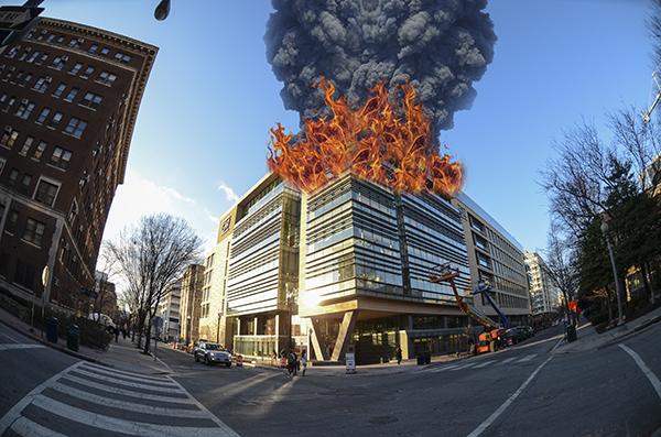 University President Jock Strapp burns down SEH following debt disaster