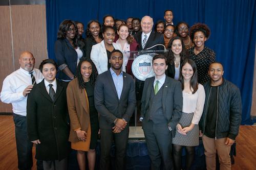 University President Steven Knapp and GW student leaders met with students and administrators from other D.C. universities to discuss race on campus. Photo courtesy of GW Today.