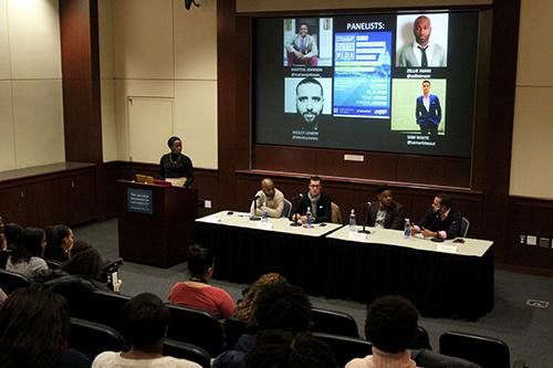 A panel discussed the rise of social media and the Black Lives Matter movement Monday night. Charlie Lee | Hatchet Staff Photographer