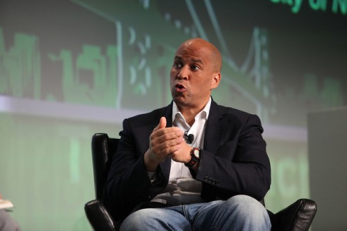 Sen. Cory Booker speaks at the TechCrunch Disrupt conference in 2012. Photo by flickr user TechCrunch used under a CC-BY 2.0 licence.