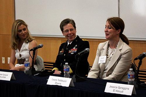 Gen. Brig. Tammy Smith delivered the keynote address at the Womens Leadership Conference. Alyssa Bogosian | Hatchet Photographer