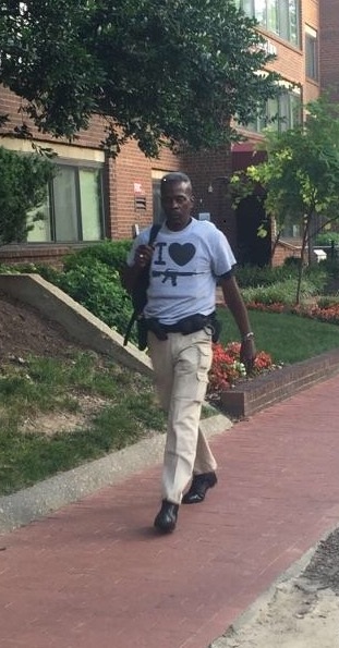 GW Safety and Security released this photo of a man allegedly carrying an assault rifle near campus.