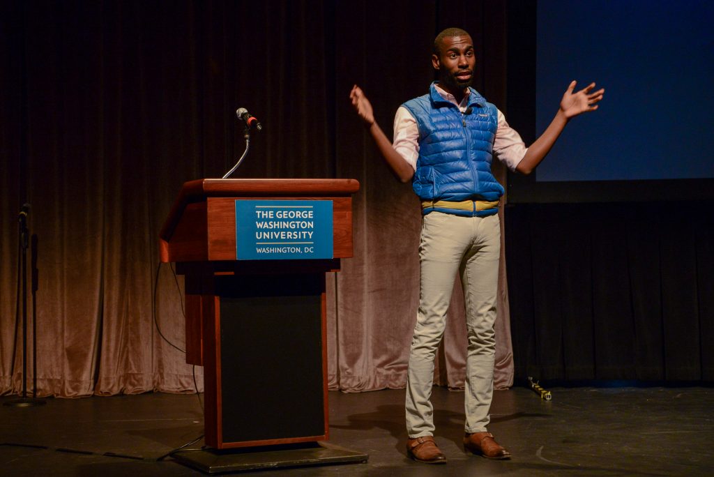 Black+Lives+Matter+activist+DeRay+Mckesson+said+in+a+keynote+address+Monday+that+students+should+continue+to+protest+to+create+change.+