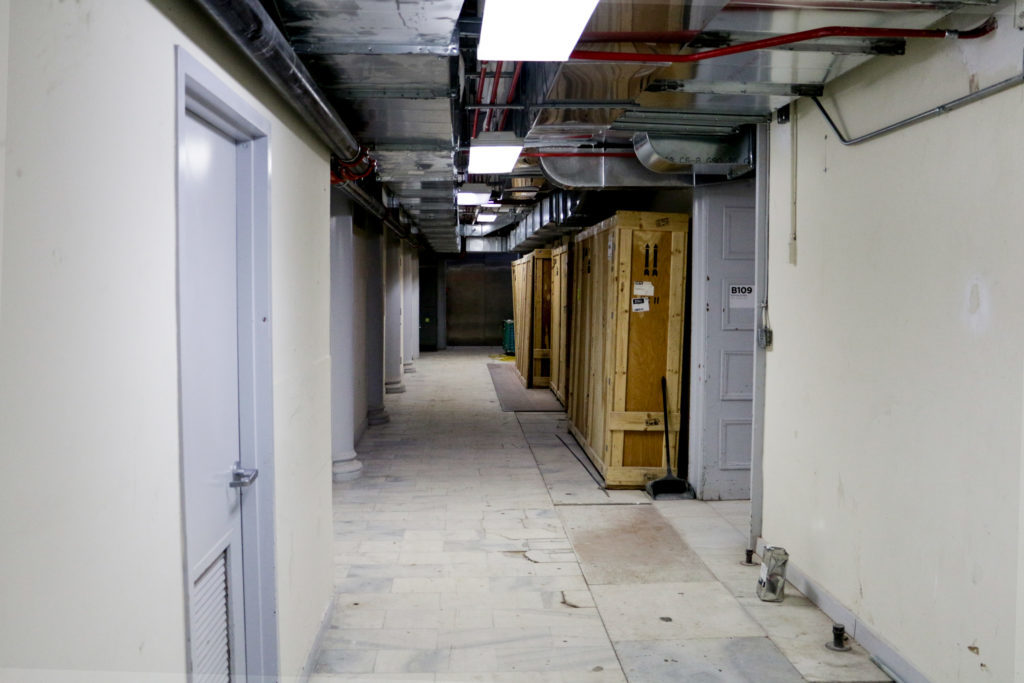 The basement of the Flagg building – where the Corcoran School of the Arts and Design is housed – is under renovation to bring it up to safety code. The school will rely on donations to complete another $30 million of renovations.