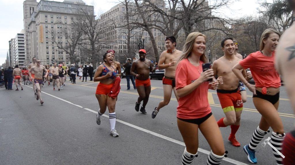 Runners strip to their underwear to raise money for charity
