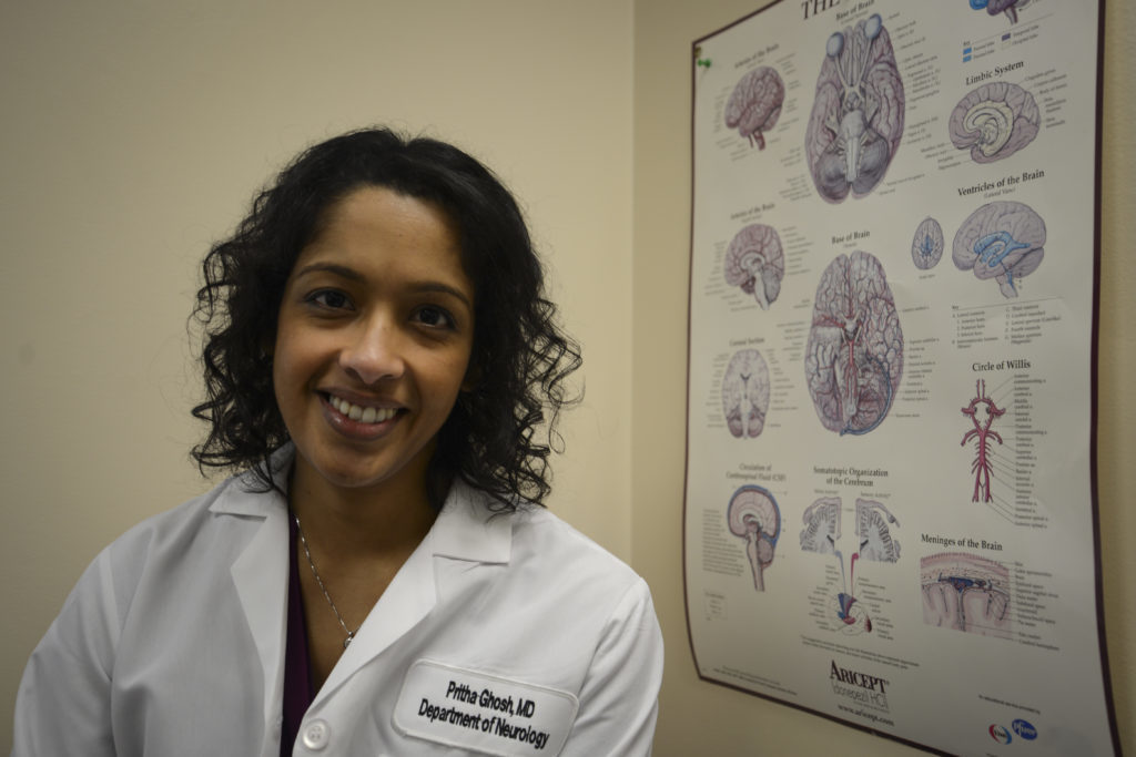Pritha Ghosh, an assistant professor of neurology, is partnering with a researcher at the University of Rome Tor Vergata to study pain in Parkinson's disease patients.