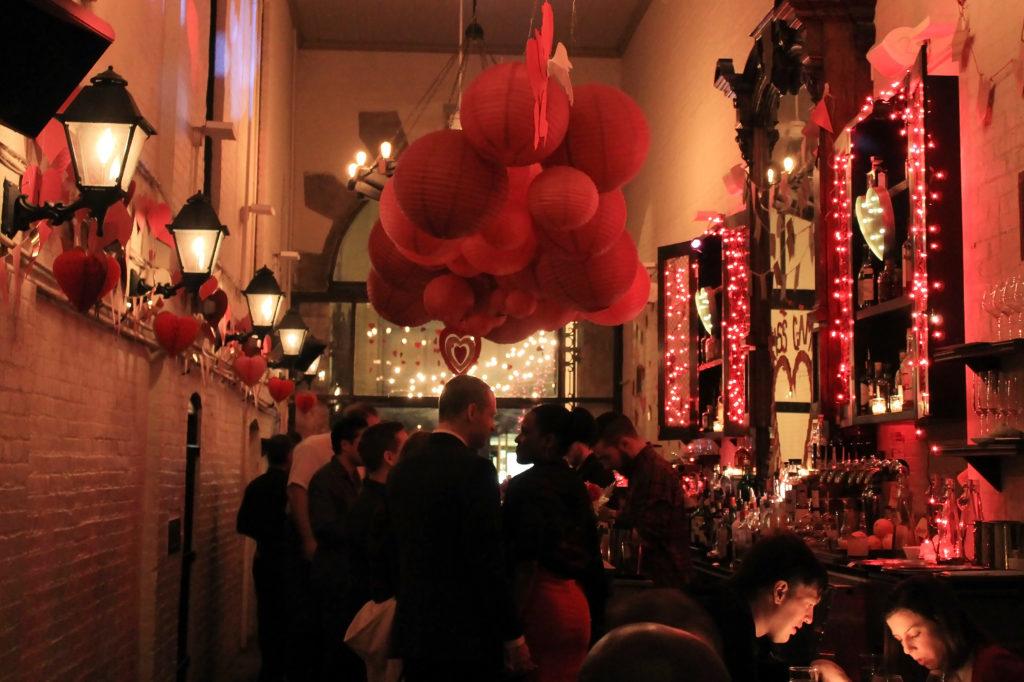 Irongates Bar is decked out with romantic decorations for Valentine's Day. The restaurant is also offering food and drink specials.