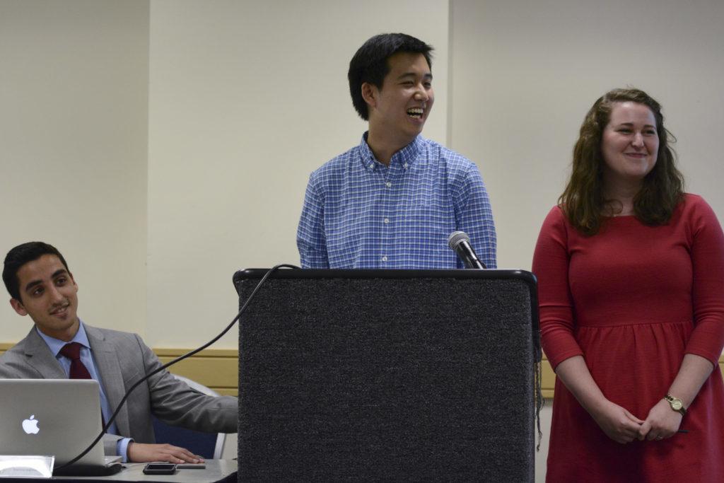 Student Association President Erika Feinman signed a bill Wednesday night that officially made Peak Sen Chua SA President-elect. The move ends weeks of uncertainty, stemming from the postponement of the presidential election to the fall.