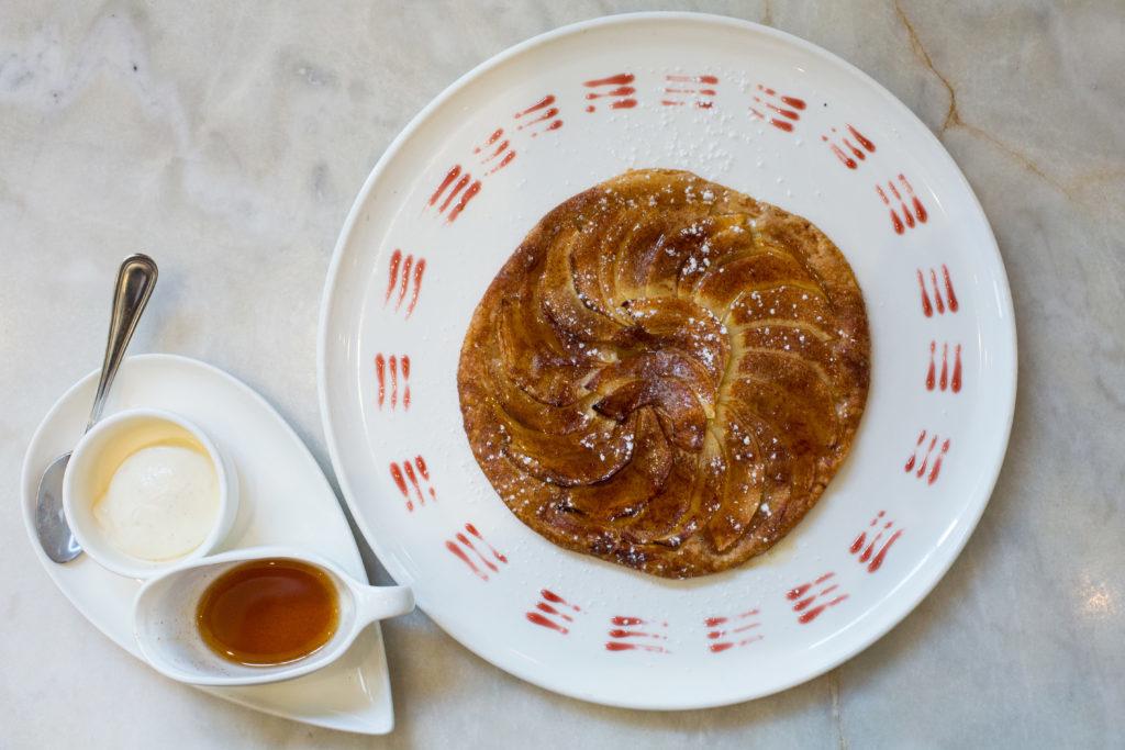 The tarte aux pommes at Bistro Bis, located at 15 E St., uses fresh apples, which they caramelize by baking in the oven for 15 minutes in a light pastry dough. 