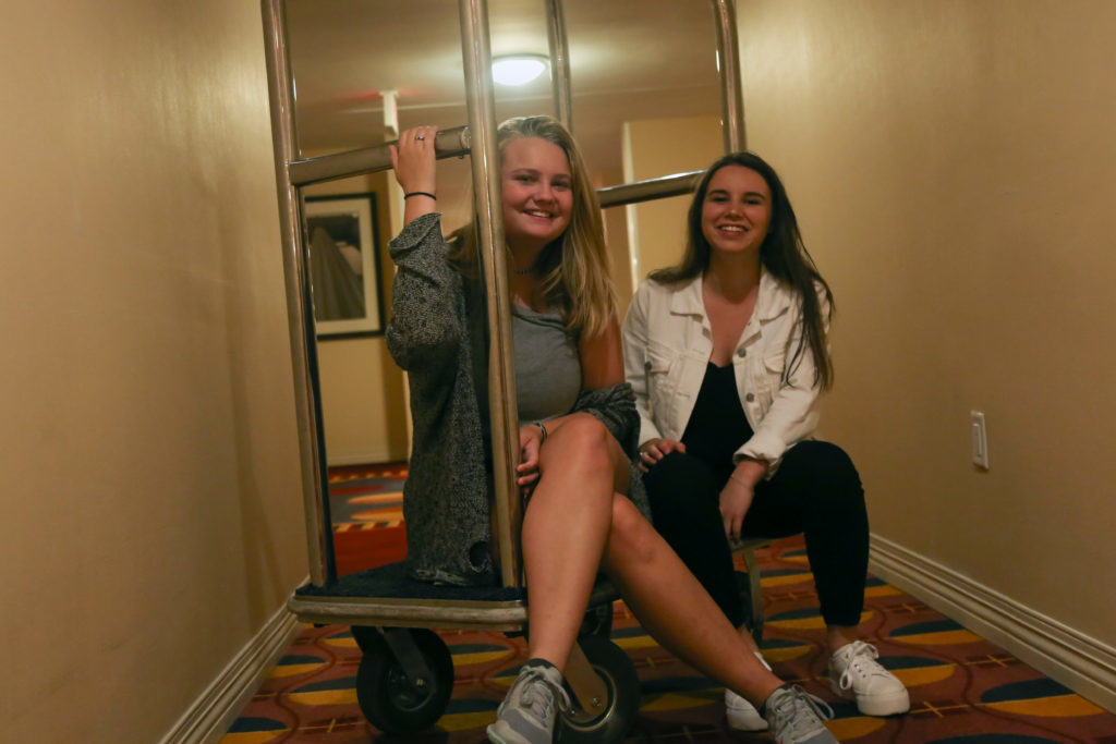 Sophomores Katie Sigety and Sam Carpenter settled into a room in the Renaissance Dupont Circle hotel while Fulbright Hall continues to undergo renovations.