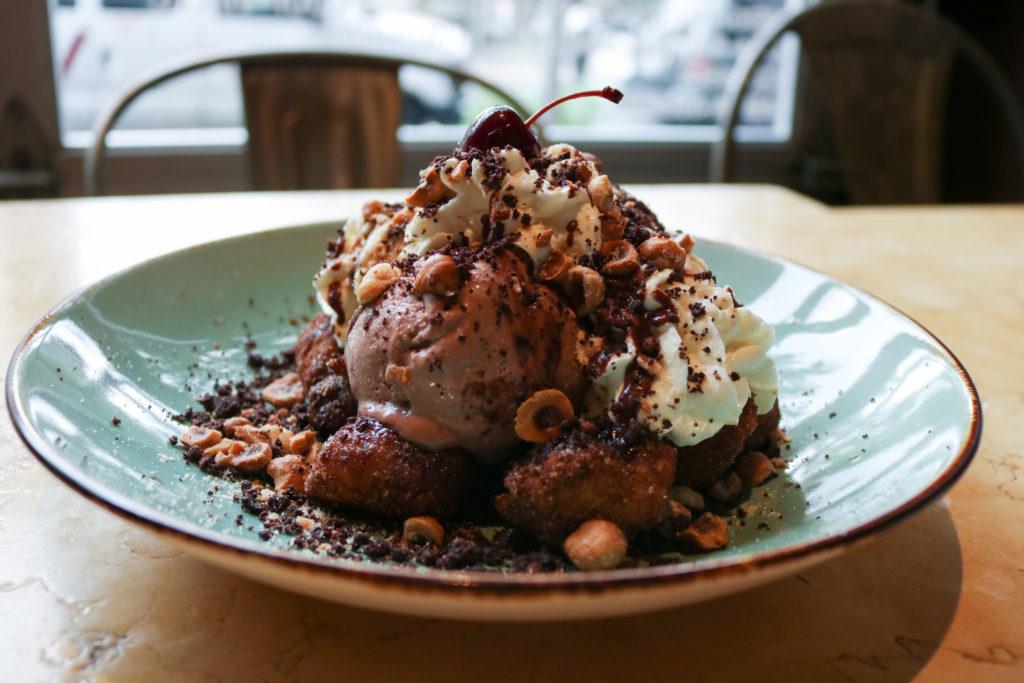 ChurchKeys tot sundae ($15) starts with your basic tots, but these fried potato bites are rolled in cinnamon and served with nutella ice cream, giving a sweet twist to this normally savory food.
