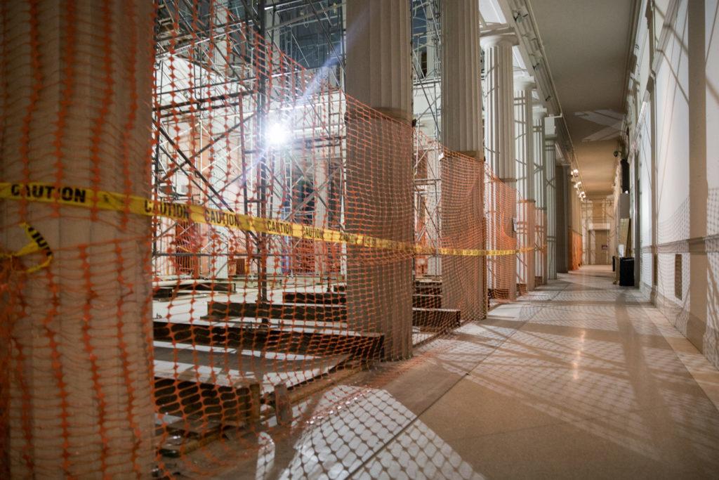 Construction in Corcoran School of the Arts and Design’s flagship building has caused crowded and often unavailable workspaces, breathing problems and noise during class times, students and faculty said.