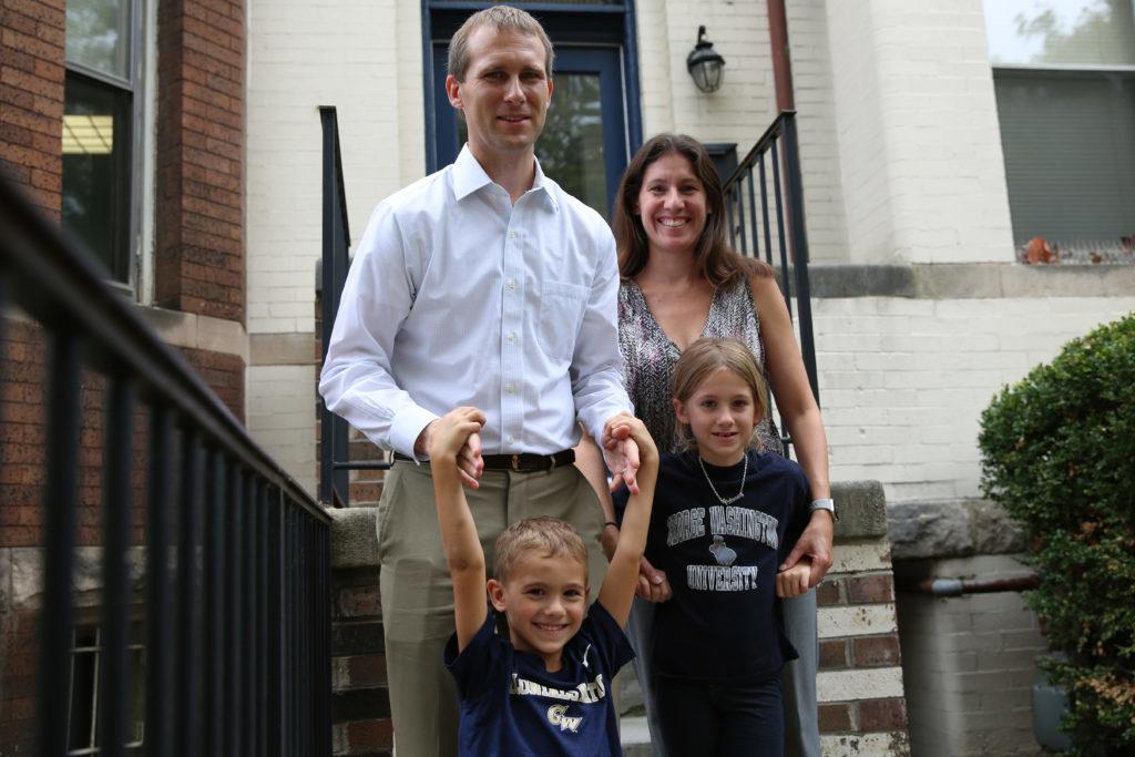 Stewart Robinette, the assistant dean of residential engagement, lives in a townhouse on 21st Street with his wife, Laura, and two kids – Charlotte, 6, and Arthur, 5.