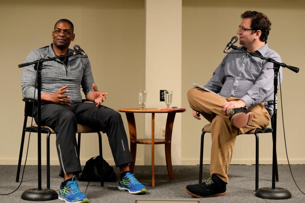 Local personal trainer Bryant Johnson discusses his new book about working out with Supreme Court Justice Ruth Bader Ginsburg with Politicos Issac Dovere Tuesday night.