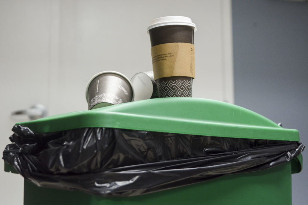 The University plans to accept hot beverage containers for recycling under new recycling guidelines being implemented by D.C. Department of Public Works beginning in January.