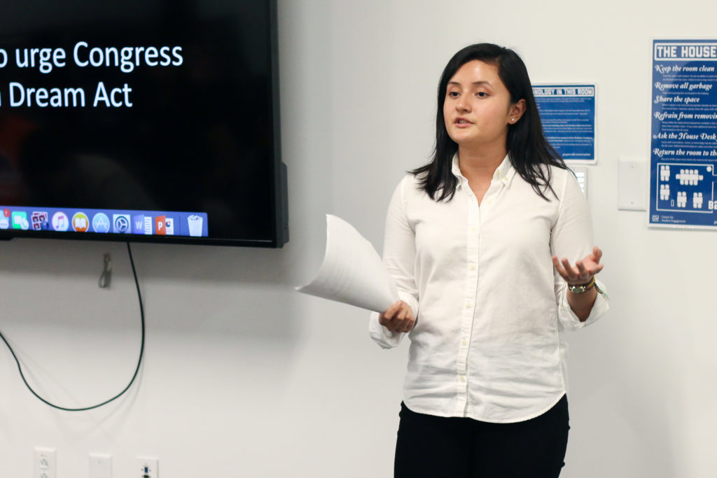 Senior Darcy Gallego, one of the leaders of GW Students for Dreamers, decided to start the organization as an informal coalition of students who strive to protect DACA recipients on campus and educate the public about the policy.