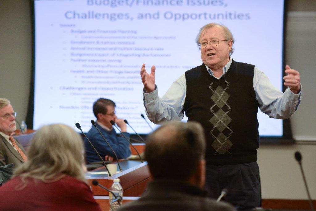 Joseph Cordes, an economics professor and the chair of the Faculty Senate's finance committee, said during a finance presentation to the Faculty Senate Friday that the success of fiscal year 2017 was an outlier.
