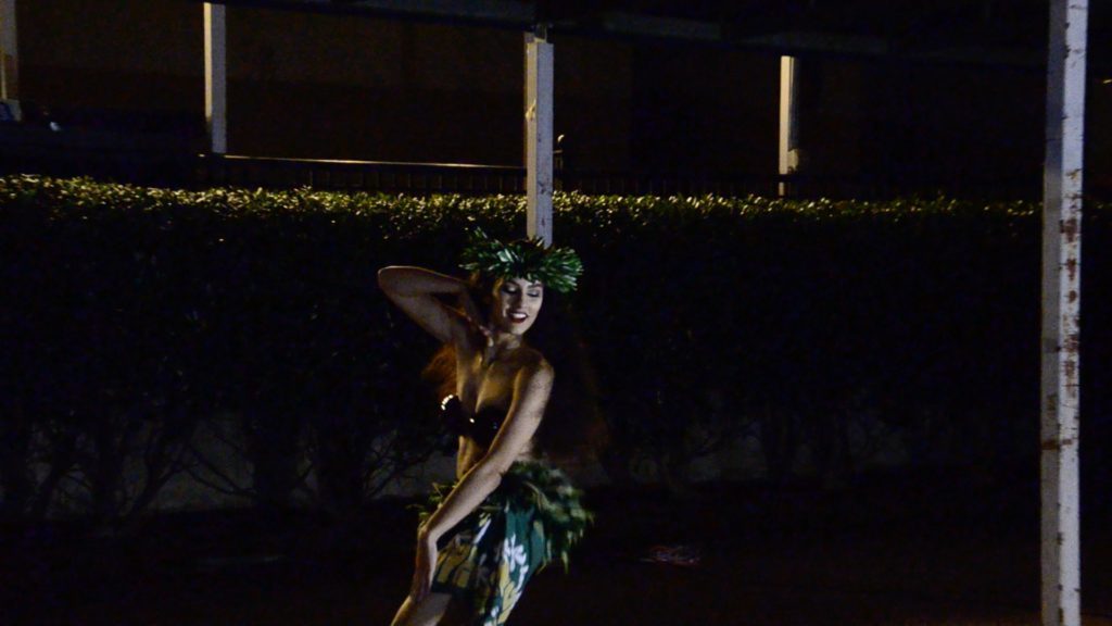 Fire and hula dancers perform in Kogan Plaza