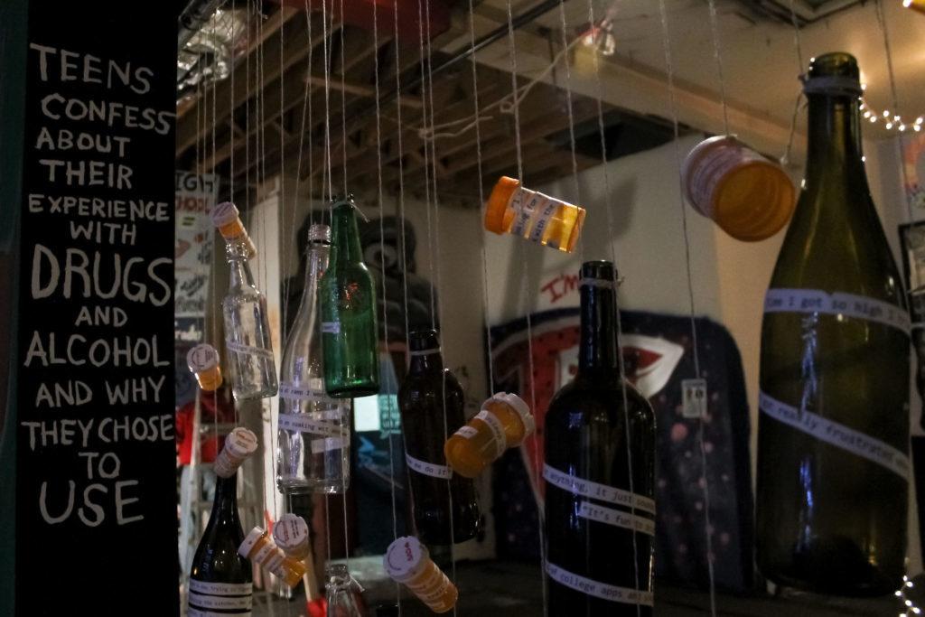 Pieces displayed at the Museum of Contemporary Teenagers, a pop-up museum in Bethesda, Md., showcase the problems teens face like alcohol and drug use. 