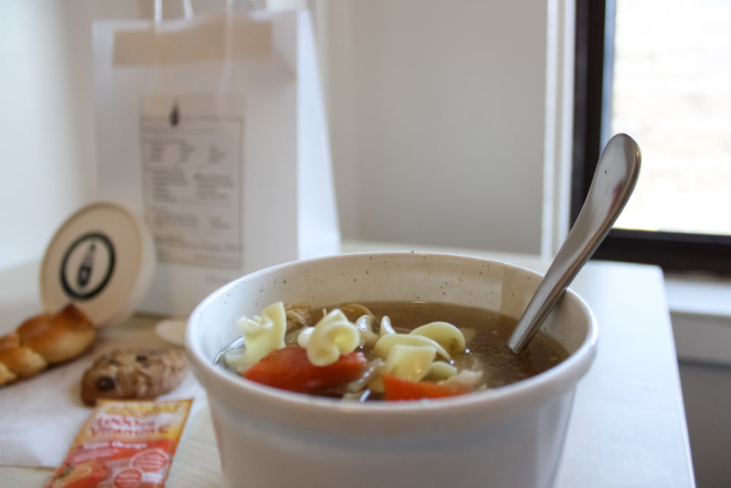 DMV soup delivery service Prescription Chickens bi-partisan chicken soup is carbo-loaded with enough matzah balls and noodles to satisfy both sides of the aisle.