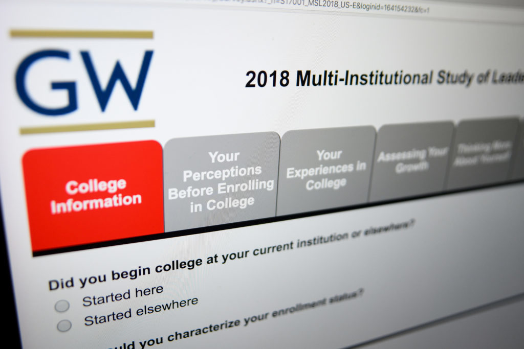 The Multi-Institutional Study of Leadership and Real College Survey were sent out last month to gauge student opinions about their experiences at GW.