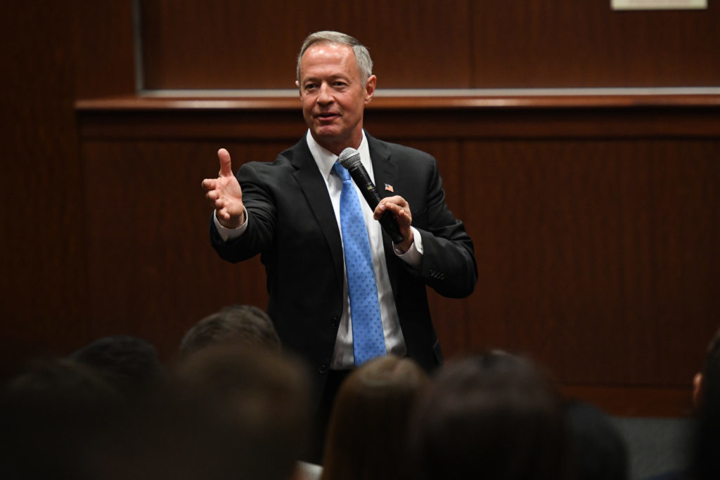 Former Maryland Governor Martin O’Malley spoke about the state of American politics at an event Sunday in the Marvin Center.