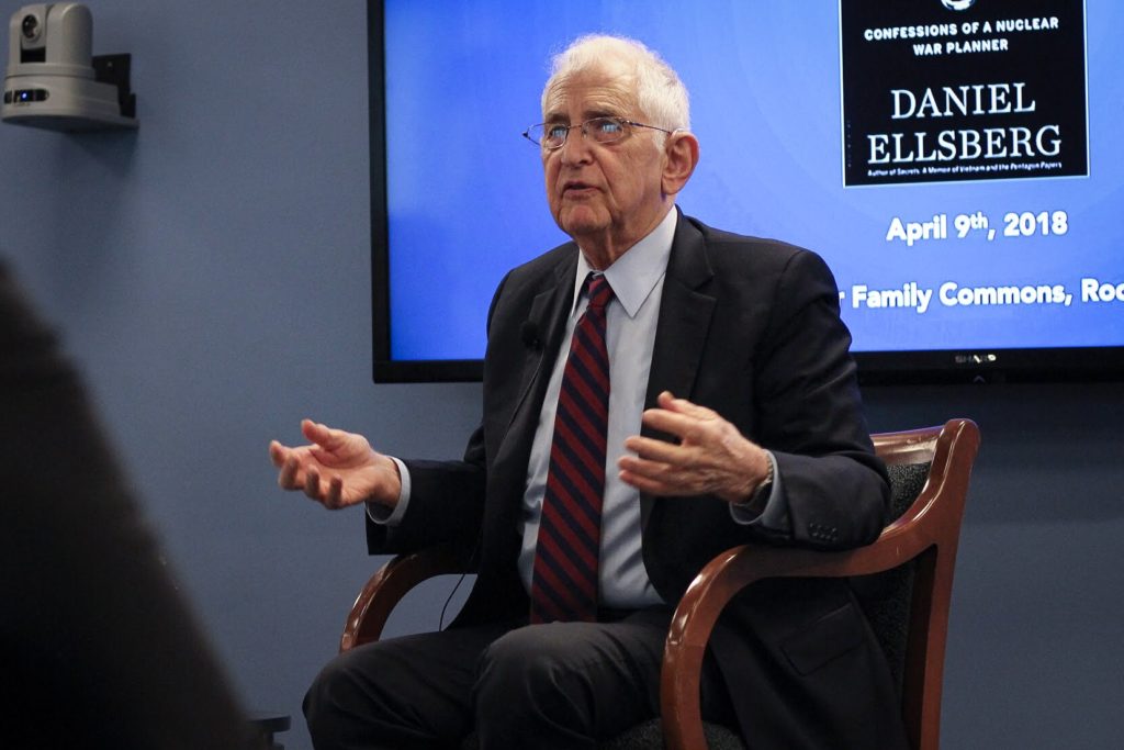 Daniel Ellsberg, a former military analyst who leaked the Pentagon Papers in 1971, called for increased resistance to nuclear war at an event at the Elliott School of International Affairs Monday.