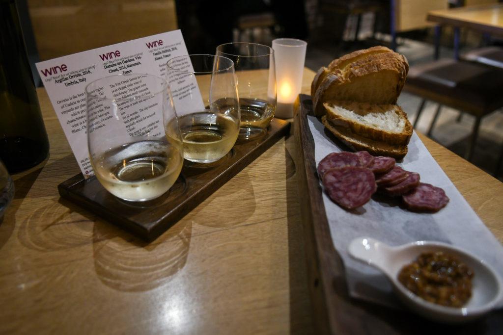 A wine tasting and appetizers at ENO Wine Bar, located at 2810 Pennsylvania Ave. NW, makes for an upscale first date.