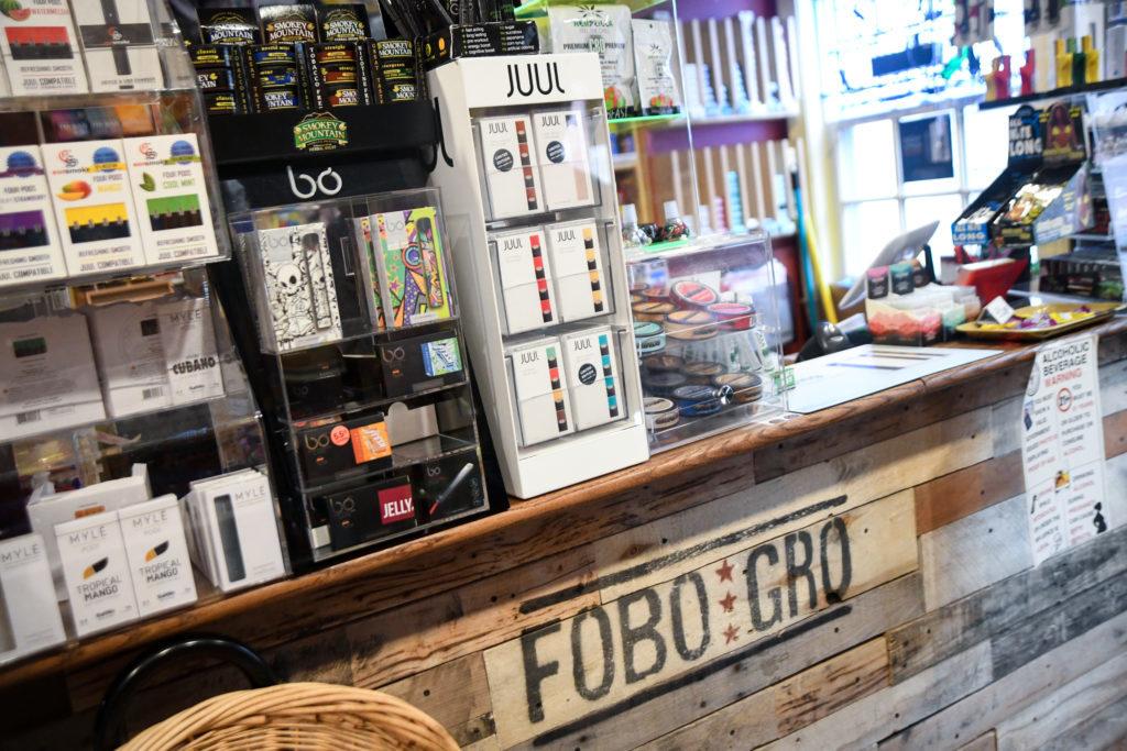 FoBoGro, conveniently close to campus, stocks a wide variety of Juul pod flavors.