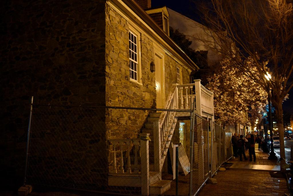 D.C. by Foot’s ghost tours begin on the uneven brick driveway of Old Stone House in Georgetown.