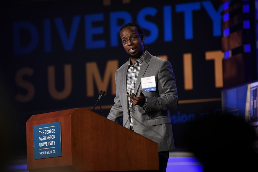 Ibram+Kendi%2C+a+professor+at+American+University+and+the+founding+director+of+the+Anti-Racist+Research+and+Policy+Center%2C+was+the+keynote+speaker+at+the+third+annual+diversity+summit+in+Jack+Morton+Auditorium+Tuesday.