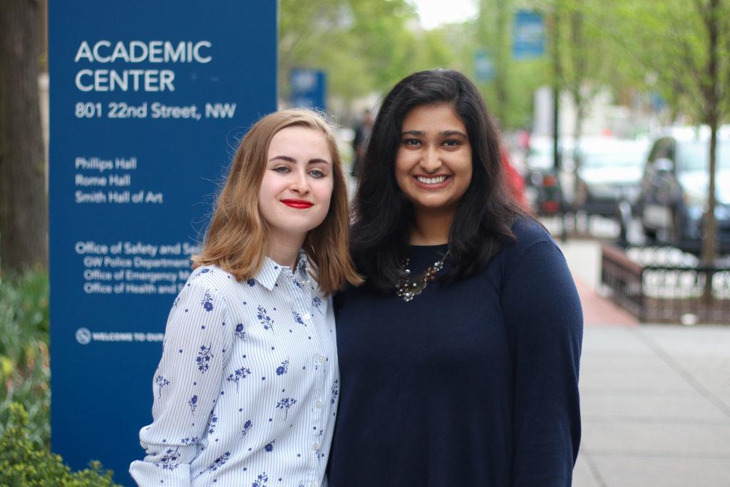Karisa Anand, the Student Association's vice president for academic affairs, and Nicole Cennamo, the SA's assistant vice president for academic affairs, compiled a report on academic advising. 