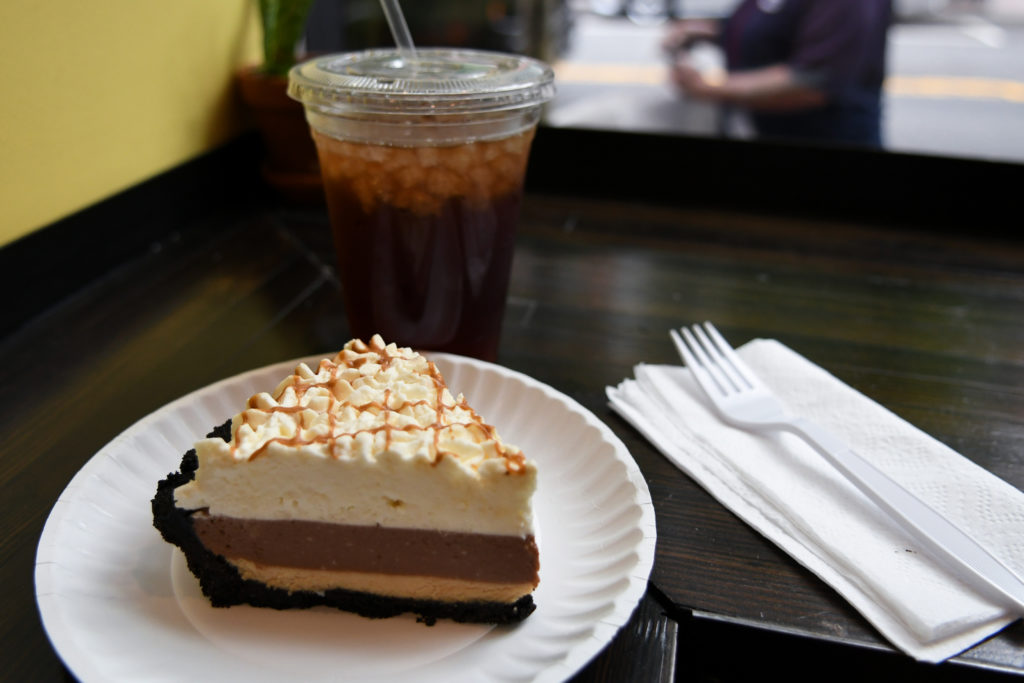 The PBNutella icebox pie ($5) from Bakeshop contains three layers of peanut butter, Nutella and whipped cream.