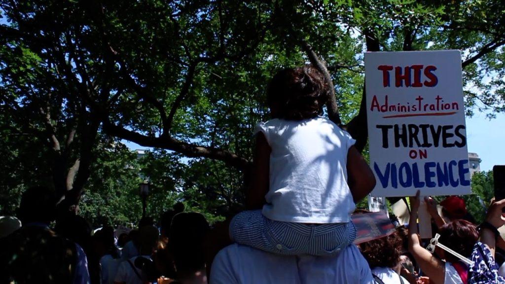 Thousands gather for End Family Separation protest