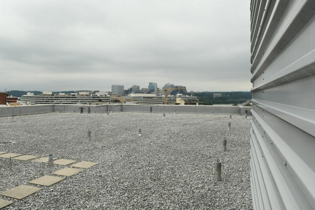 GW Hospital rooftop. Mayor Muriel Bowser signed a bill Tuesday allowing for the construction of a helipad on the south side of the hospital above the Foggy Bottom Metro exit.