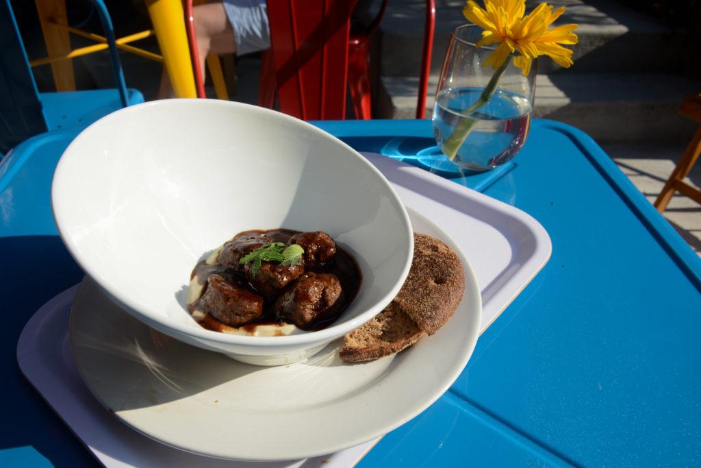 The lamb meatballs dish ($10.50) is among the dozen small plates served at Mikko.
