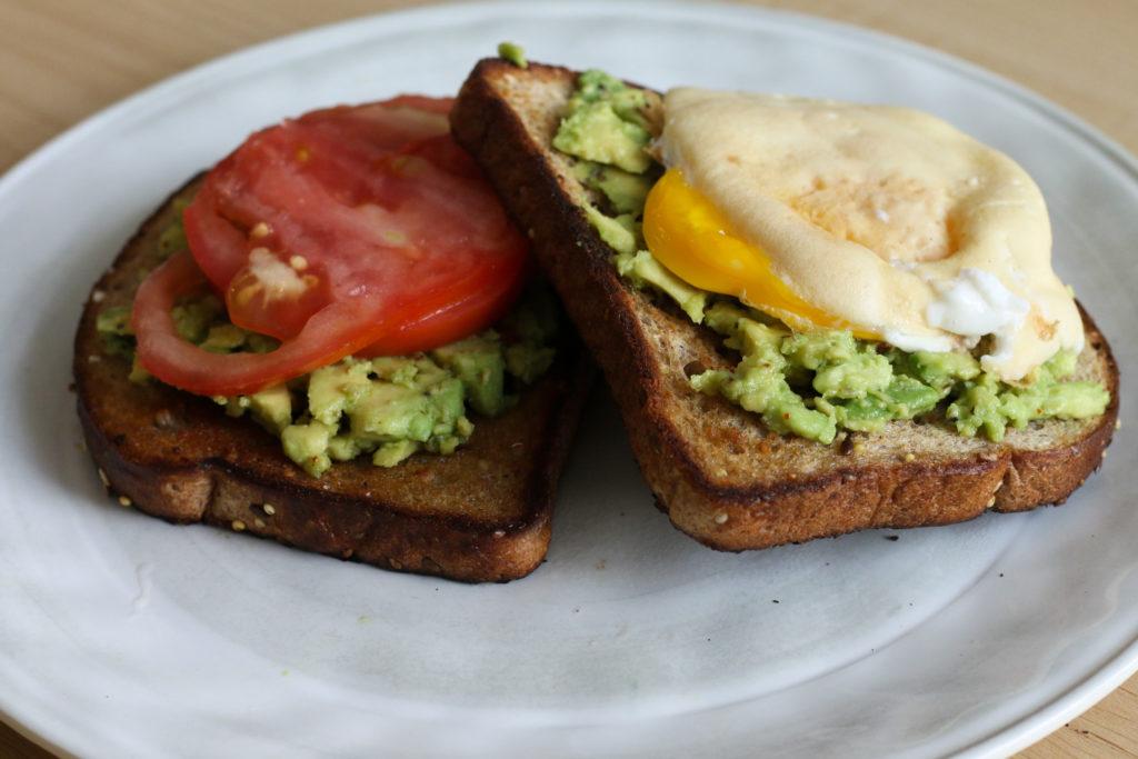 Students with a kitchen can make avocado toast and upgrade the simple recipe with fresh tomatoes or an egg.