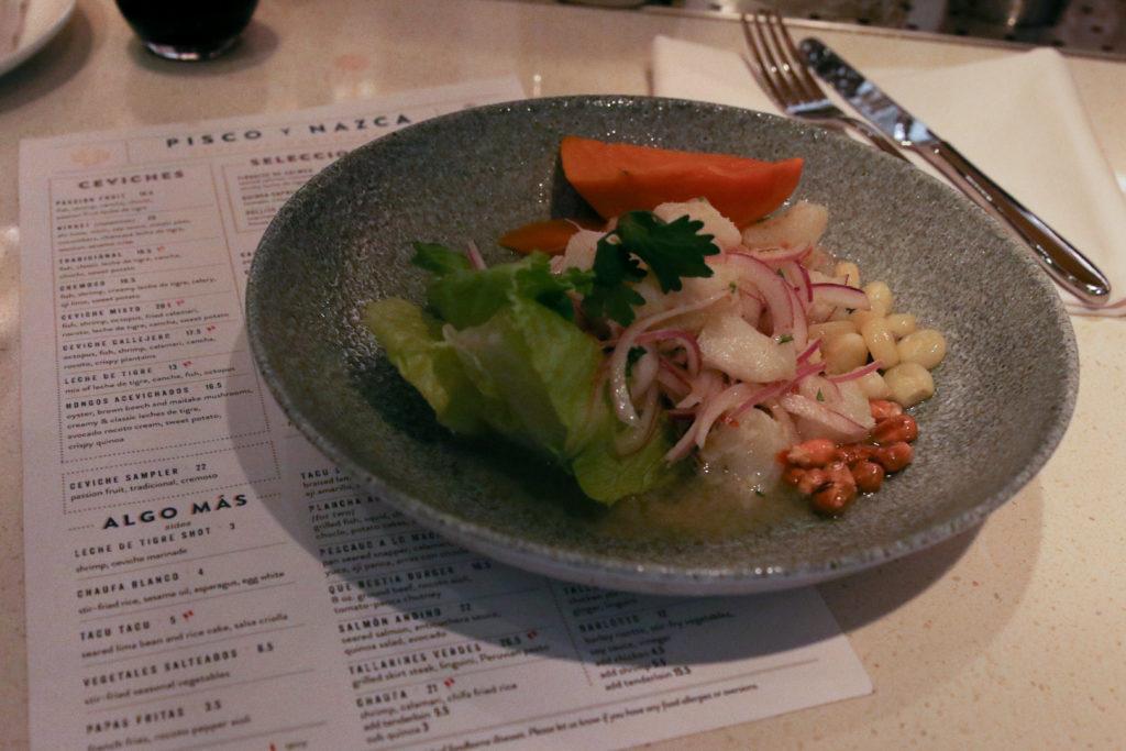 Pisco y Nazca’s ceviche tradicionale ($16.50) makes a great introduction to the traditional Peruvian dish and features whitefish hake cured in lime juice and topped with herbs. 